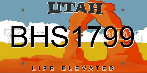 BHS1799 Utah License Plate