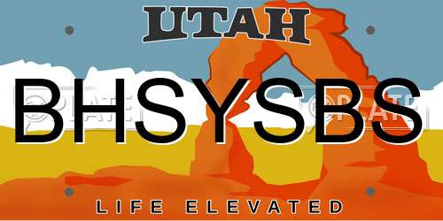 BHSYSBS Utah License Plate