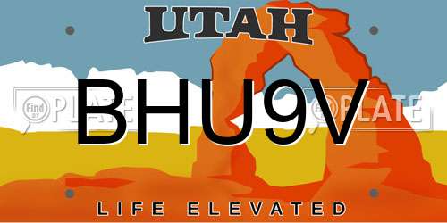 BHU9V Utah License Plate