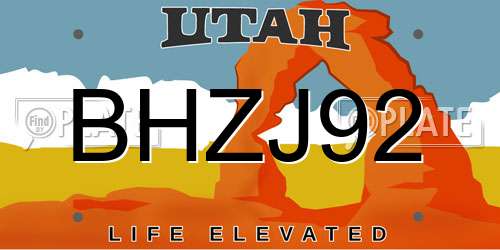 BHZJ92 Utah License Plate