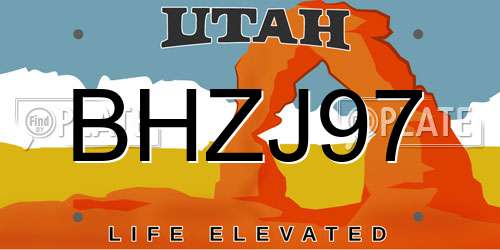 BHZJ97 Utah License Plate