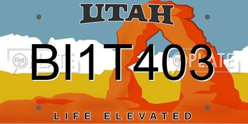 BI1T403 Utah License Plate