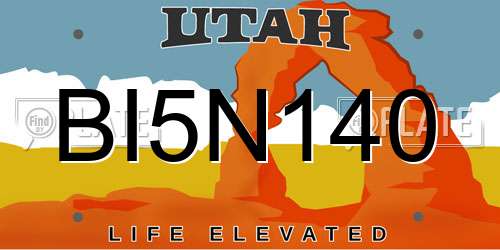 BI5N140 Utah License Plate