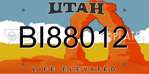 BI88012 Utah License Plate