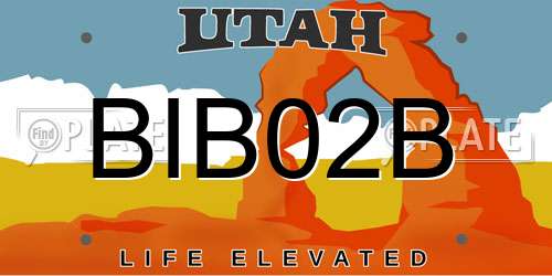 BIB02B Utah License Plate