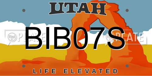 BIB07S Utah License Plate