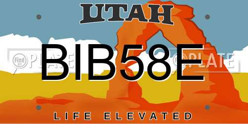 BIB58E Utah License Plate