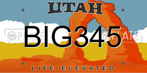 BIG345 Utah License Plate
