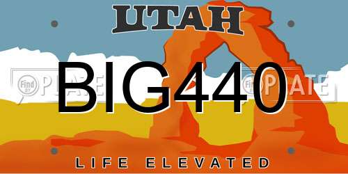 BIG440 Utah License Plate