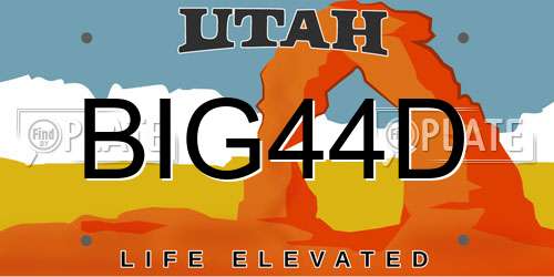 BIG44D Utah License Plate