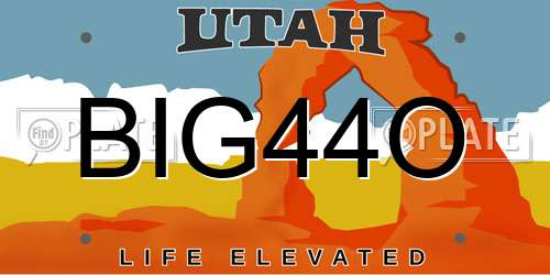 BIG44O Utah License Plate
