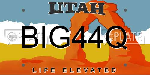 BIG44Q Utah License Plate