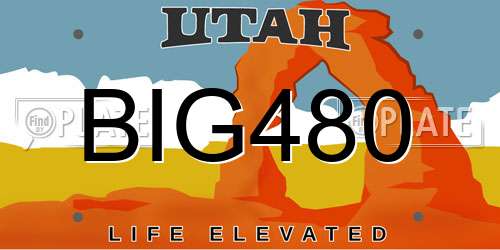 BIG480 Utah License Plate