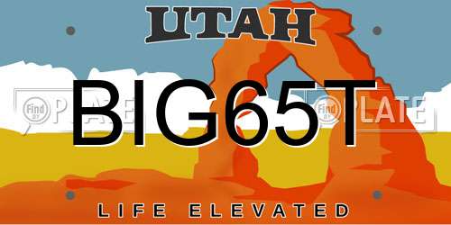BIG65T Utah License Plate