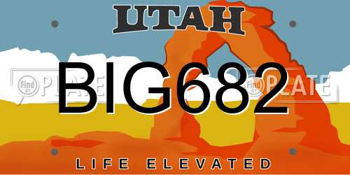 BIG682 Utah License Plate