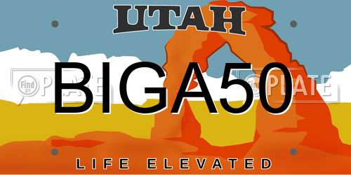 BIGA50 Utah License Plate