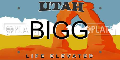 BIGG Utah License Plate