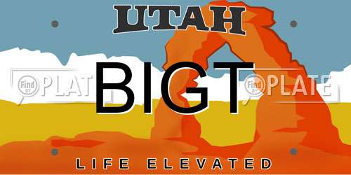 BIGT Utah License Plate