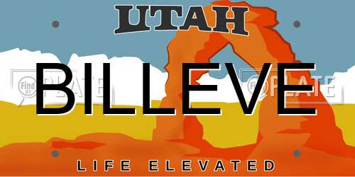 BILLEVE Utah License Plate