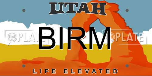 BIRM Utah License Plate