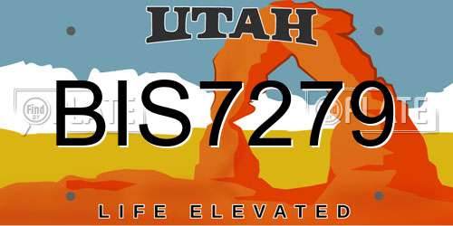 BIS7279 Utah License Plate