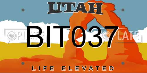 BIT037 Utah License Plate