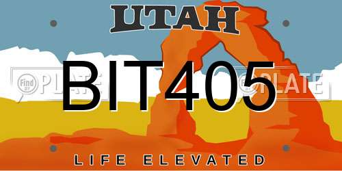 BIT405 Utah License Plate
