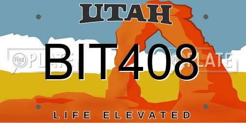 BIT408 Utah License Plate