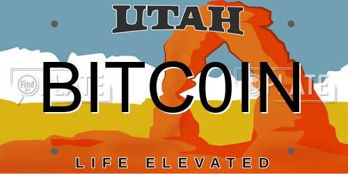 BITC0IN Utah License Plate