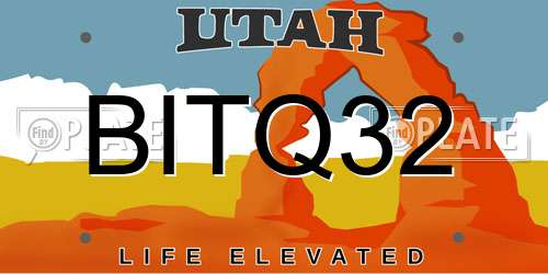 BITQ32 Utah License Plate