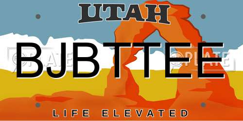BJBTTEE Utah License Plate
