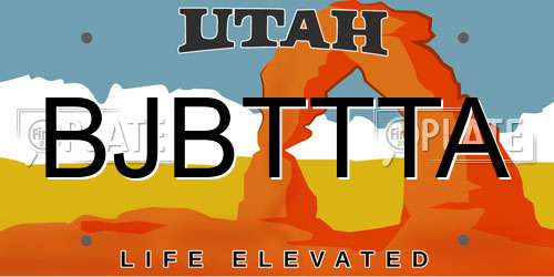 BJBTTTA Utah License Plate