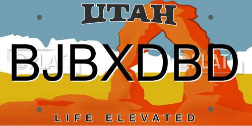 BJBXDBD Utah License Plate