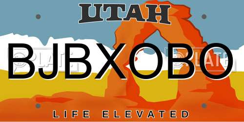 BJBXOBO Utah License Plate