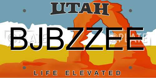 BJBZZEE Utah License Plate