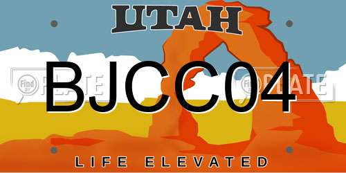 BJCC04 Utah License Plate