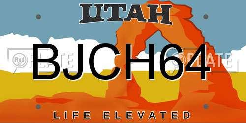 BJCH64 Utah License Plate