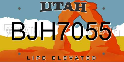 BJH7055 Utah License Plate