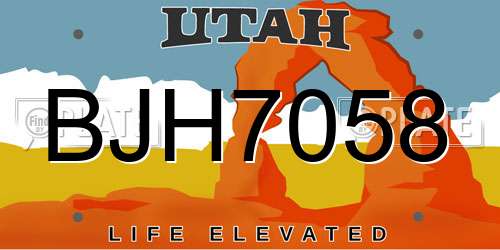 BJH7058 Utah License Plate