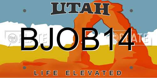 BJOB14 Utah License Plate