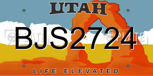 BJS2724 Utah License Plate