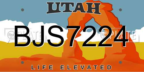 BJS7224 Utah License Plate