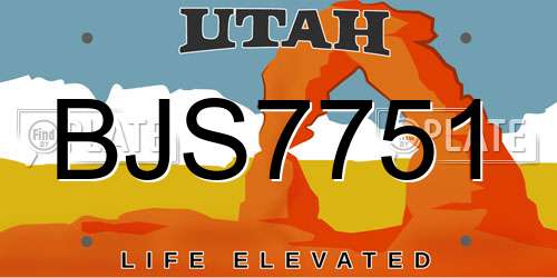 BJS7751 Utah License Plate