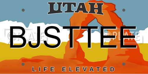 BJSTTEE Utah License Plate
