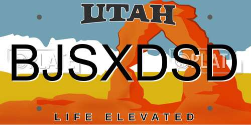 BJSXDSD Utah License Plate