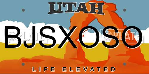 BJSXOSO Utah License Plate