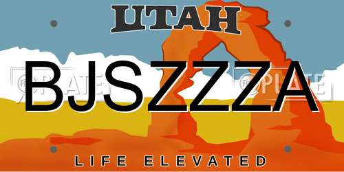 BJSZZZA Utah License Plate