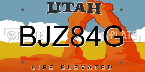 BJZ84G Utah License Plate