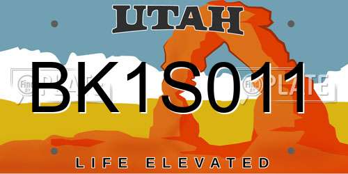 BK1S011 Utah License Plate