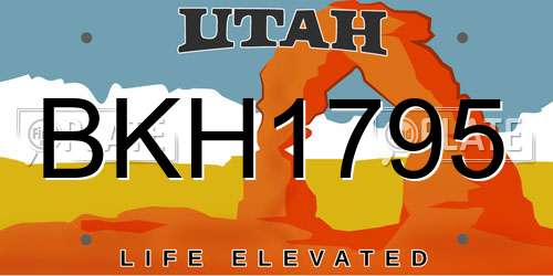 BKH1795 Utah License Plate